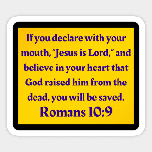 Bible Verse Romans 10:9 Sticker